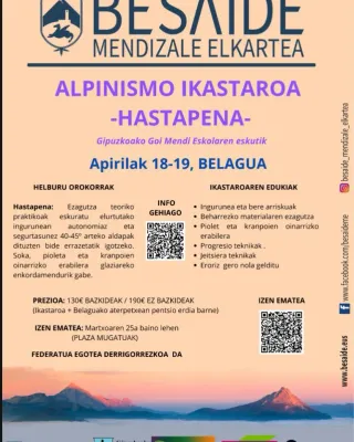 "Apinismo hastapenak" ikastaroa