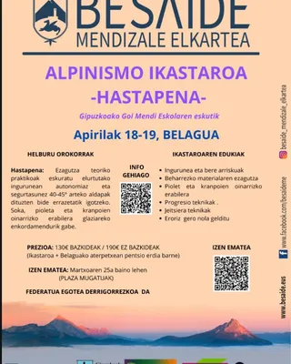 "Apinismo hastapenak" ikastaroa